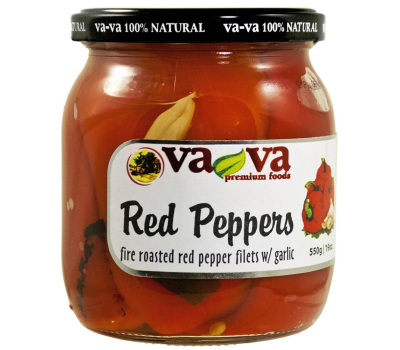 Fire Roasted Red Peppers with Garlic VaVa 550g / 19oz