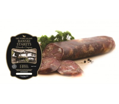 Banski Starets Dry Cured Pork Flat Sausage Hebros Foods  0.68-0.78 lb