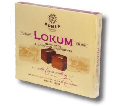 Lokum with Cocoa Coating Turkish Delight Donia 400g / 14oz