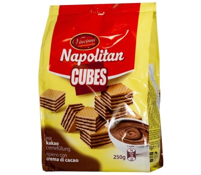 Napolitan Cube Wafers Cocoa Vincinni 250g